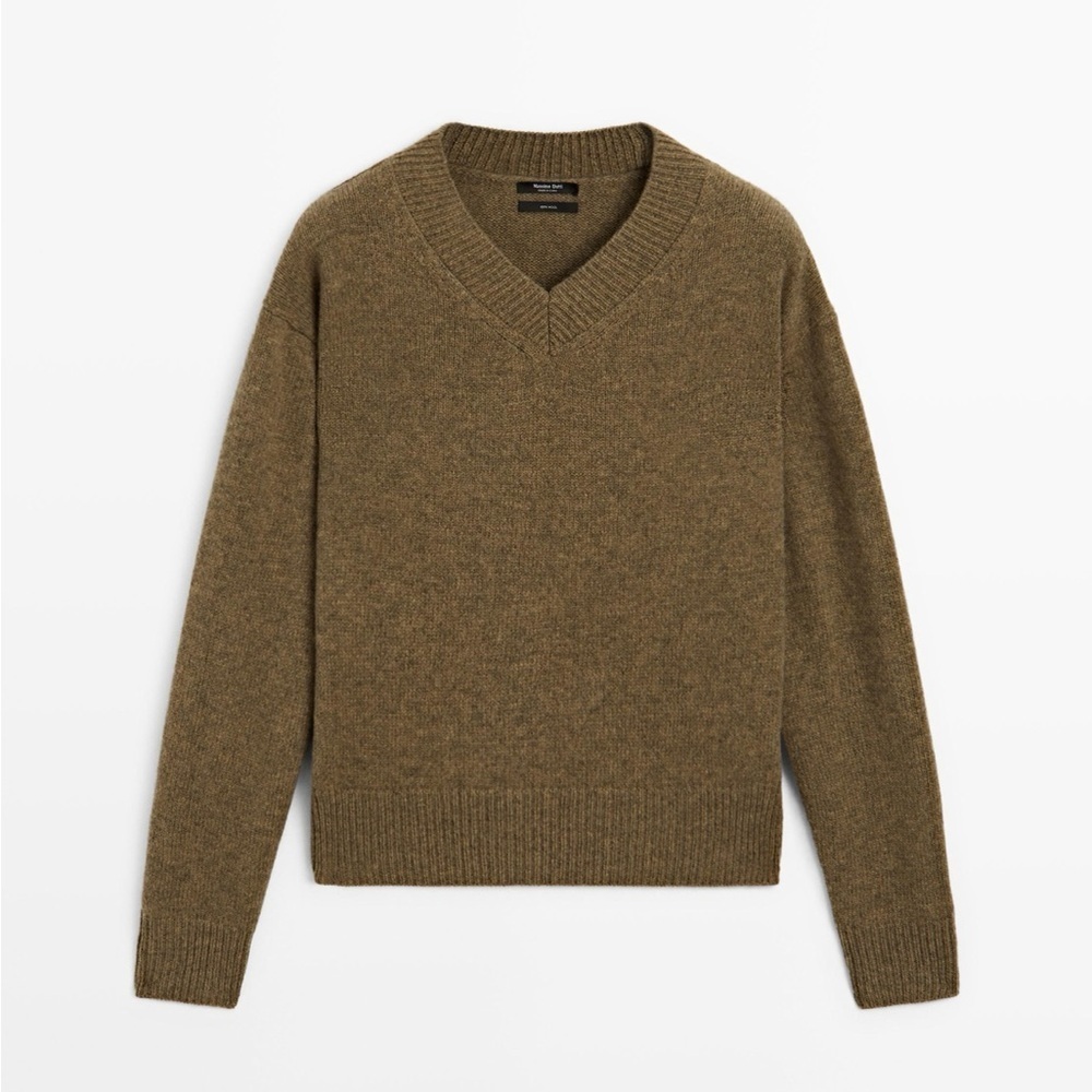 Mossimo Dutti Italian Yarn Wool Alpaca Blend V Neck Sweater Womens Medium